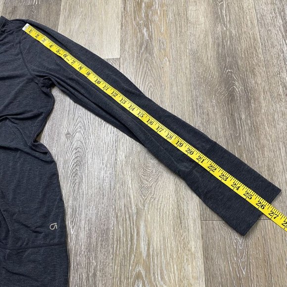 GAP Fit Round Neck Keyhole Back Grey Pullover Long Sleeve Shirt Women's Large - Picture 7 of 10